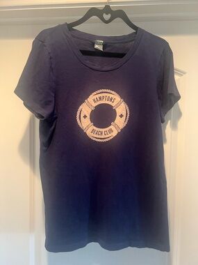 J. Crew Navy Blue Hamptons Beach Club Graphic Tee